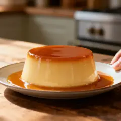 Un délicieux crème caramel, prêt à être dégusté. Une recette simple pour un dessert parfait.