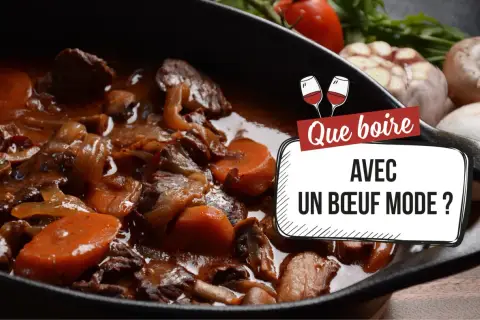 Un plat mijoté de bœuf aux carottes, oignons et champignons. La question se pose : quel vin avec bœuf mode ?