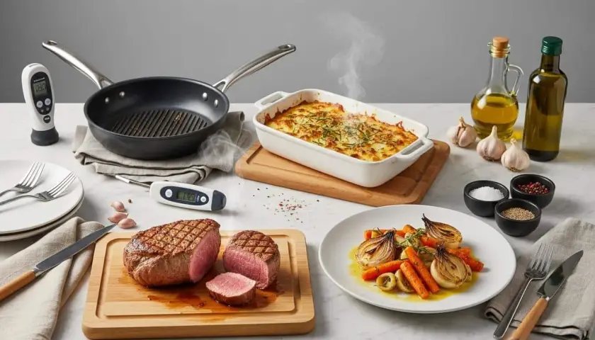 Un filet mignon moelleux, parfaitement rôti, prêt à être dégusté. Une recette idéale pour un repas d'exception.