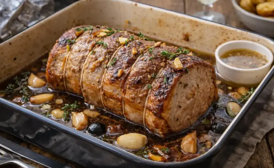 Rôti de porc au vin blanc - la méthode simple et moelleuse