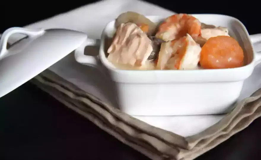 Blanquette de saumon au vin blanc, la version légère et moelleuse