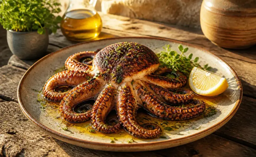 Poulpe à la plancha - la méthode pour une chair tendre et grillée